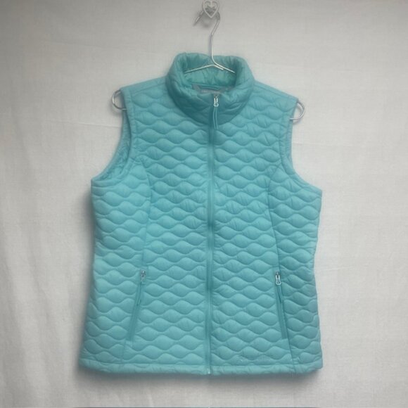 Free Country Women's Quilted Jacket Vest Full Front Zip Teal - Size L - Picture 1 of 16